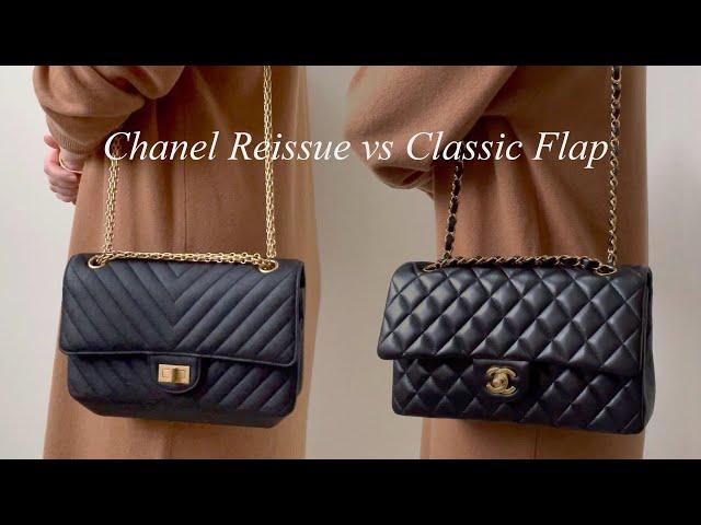 Chanel Medium vs Reissue 225 2.55 Small Flap Bag Review & Comparison w/ mod shots & what's in my bag
