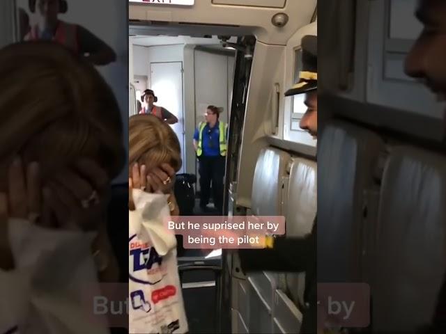 Son Surprises Mother By Being The Pilot 