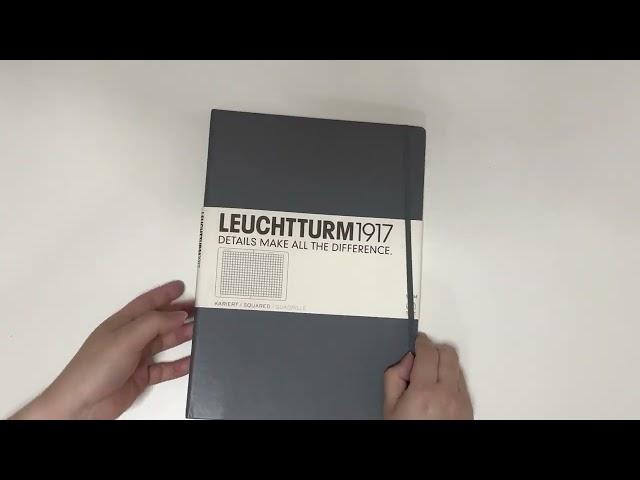 LEUCHTTURM1917 Master Slim A4+ - Squared Hardcover Notebook (Anthracite) - 123 Numbered Pages + ASMR