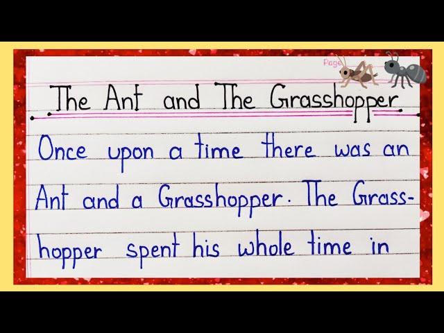 Story: The Ant  and The Grasshopper || Story Writing || Moral of the Story || Short Story