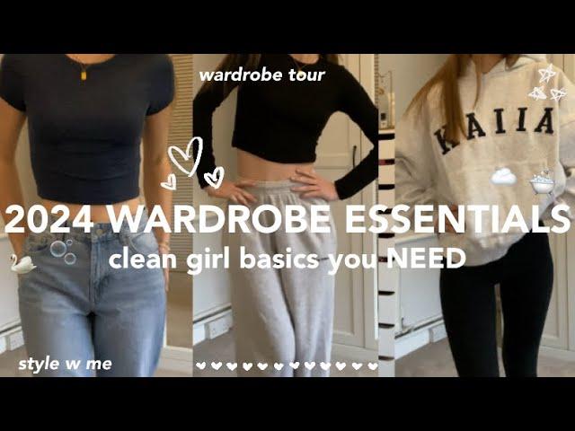 clean girl WARDROBE ESSENTIALS | how to build a capsule wardrobe in 2024 ⋆｡