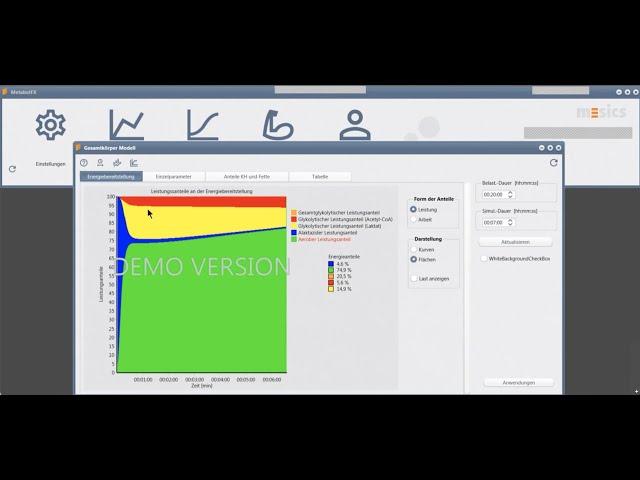 Demonstration Metabol FX (mesics) - 2. Workshop Energiestoffwechselsimulation