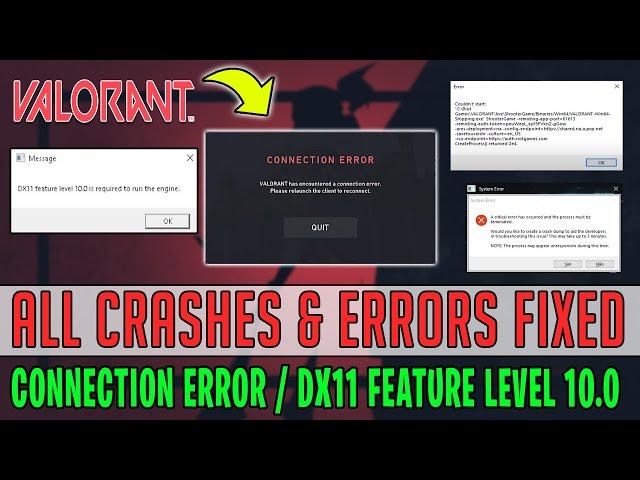 DX11 Feature Level 10.0 is required to run the engine Valorant (2021) | Valorant Connection Error