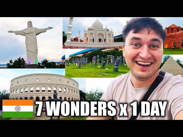 We Traveled to ALL 7 WORLD WONDERS in ONE Day!  (Eco Park, Kolkata, India)