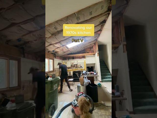Renovating our 1970's Kitchen Pt. 5 | Building Soffit | Drywall Demo | Sway + Sarah Build