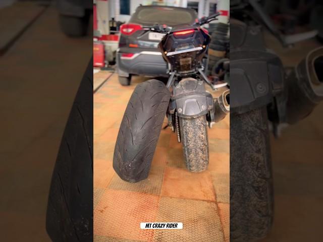 Yamaha MT-15 Tyre Size  || MT-15 Modified ️ || Shocking || #shortsfeed #yamaha #mt15 #modified