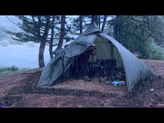 Camping in Rainstorm and Thunderstorm • My Heaviest Rain Camps - ASMR