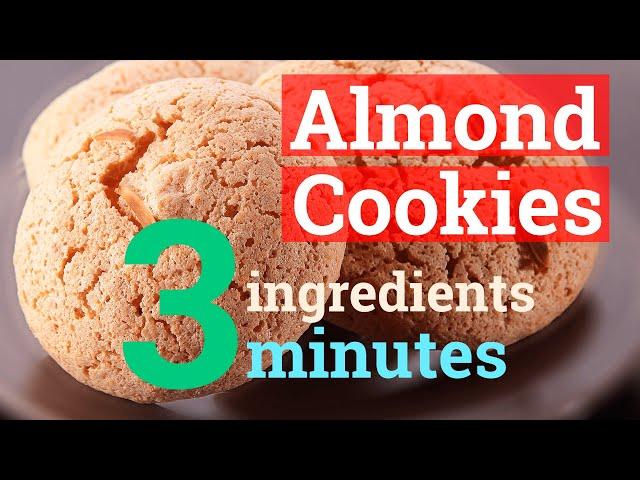 Almond cookies3 ingredient, 3minutes, gluten free cookies with almonds, easy recipe - Tasty Secrets