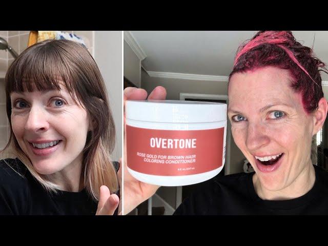 Will this dye show up on brown hair!?? | oVertone Rose Gold for Brown Hair Demo