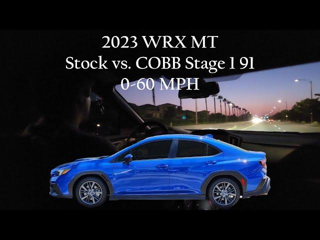 2023 Subaru WRX 0-60 MPH Launch - Stock vs. COBB Stage 1 91 Tuning