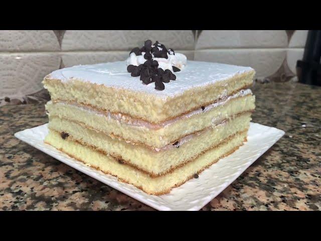 vanilla sponge cake with whipped Cream(easy recipe)