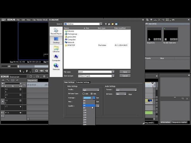 Grass Valley EDIUS Pro - 28) Adjusting export settings for Web