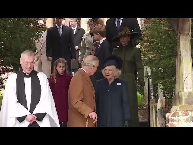 VIDEO | King Charles and royal family attend Christmas service