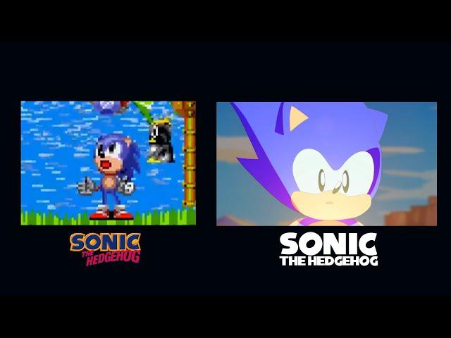 SONIC THE HEDGEHOG 1 GOOD ENDING (1991 / 2024) SIDE BY SIDE COMPARISION