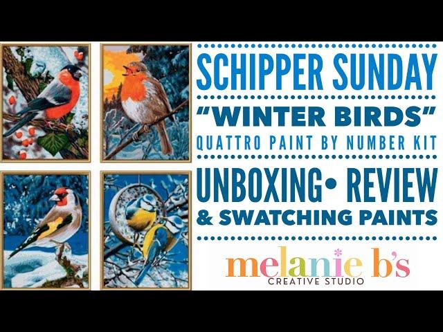 Schipper Sunday “Winter Birds” Quattro Paint by Number Unboxing, Review & Paint Swatches | Melanie B