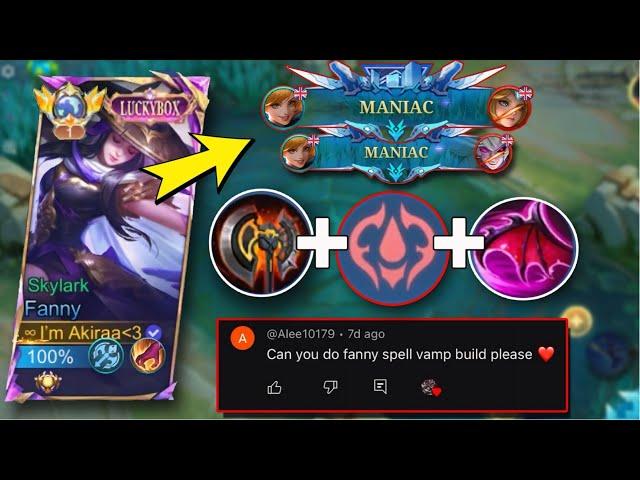 2X MANIAC! THIS BUILD IS TOO OP FOR FANNY! (NEW BEST BUILD AND EMBLEM FOR FANNY) -MLBB