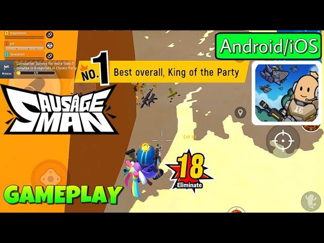 SAUSAGE MAN | GamePlay | Extreme Graphics MAX FPS 18 kill | Android/iOS