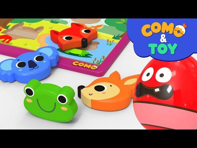 Como | Animal Puzzles |  Learn colors and words | Cartoon video for kids | Como Kids TV