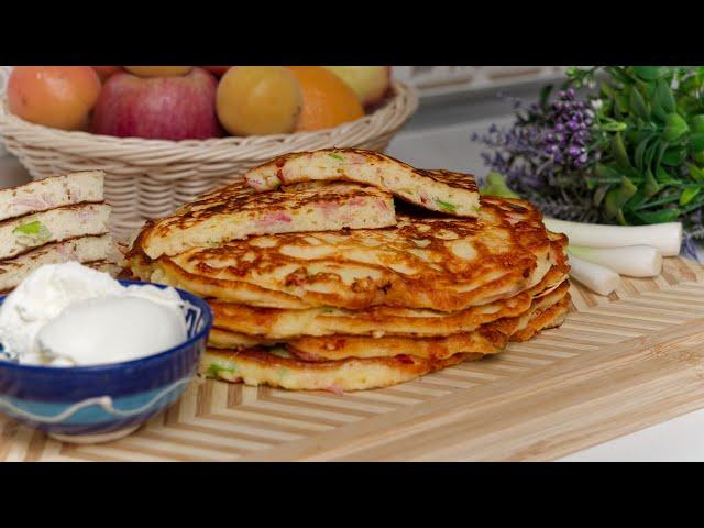 In 10 minutes make a quick meal - breakfast or dinner with ham and cheese