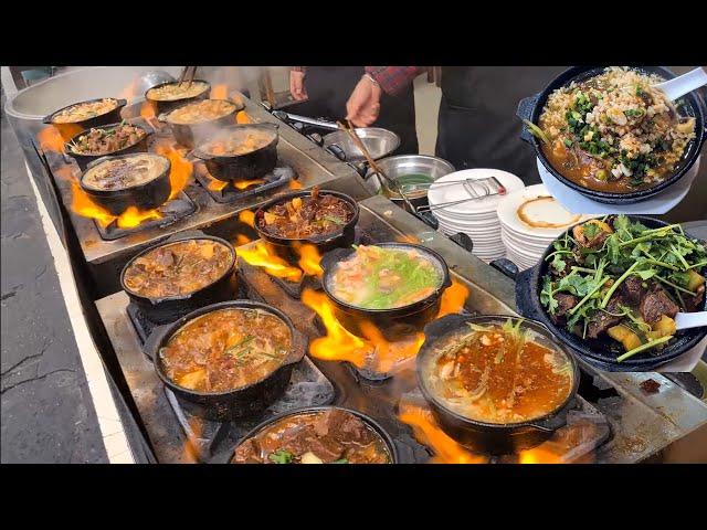 Chengdu Traditional Spicy Braised Casserole Dish，Beef Casserole and Pork Ribs Rice Casserole