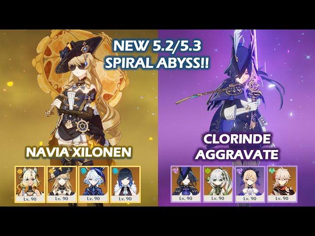 Navia Xilonen & Clorinde Aggravate 5.2 Spiral Abyss Floor 12 Genshin Impact