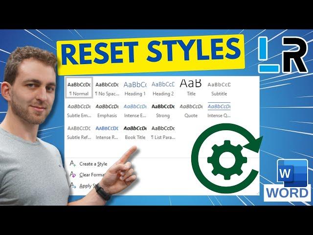 MS Word: Reset styles to default Normal.dotm styles  1 MINUTE