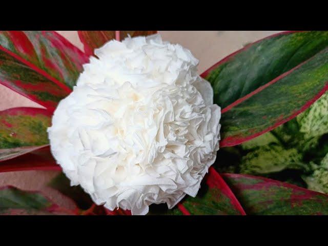 How To Make Round Tissue Paper Flower - DIY Paper Crafts || it's hanvi