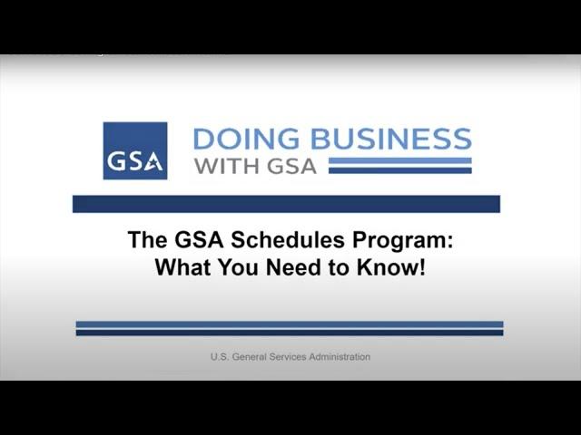 GSA OSDBU Getting On GSA Schedule Webinar