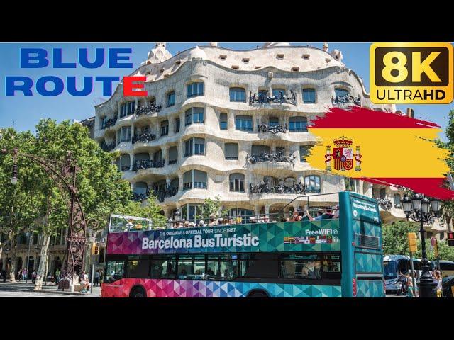 【8K】Barcelona: Barcelona Bus Turistic - Sightseeing Bus Tour - Blue Route