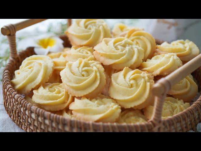 I make a Best Danish Butter Cookies ever  丹麦奶油饼 ~ 纹路不消失的秘诀