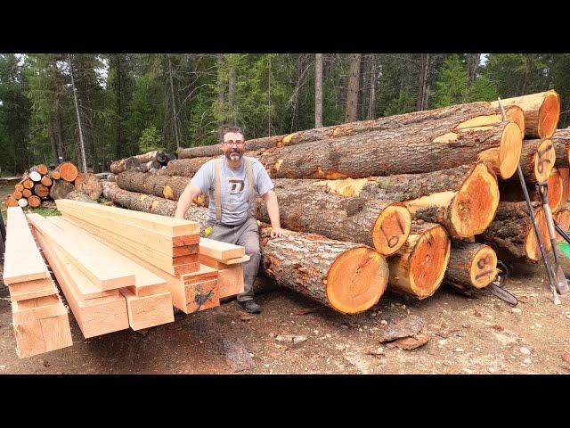 FINALLY Back On The SAWMILL Milling PREMIUM Doug Fir Logs For Our Barn House - Building Our Own Home