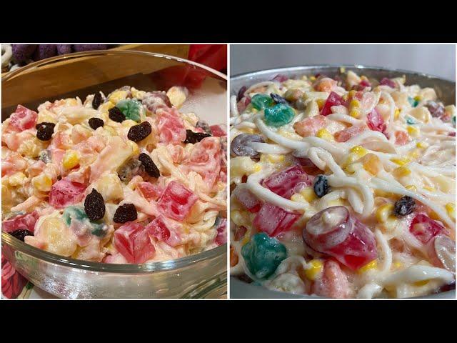 CREAMY FRUIT SALAD RECIPE|QUICK AND EASY DESSERT |FILIPINO STYLE |CHRISTMAS DESSERT IDEAS