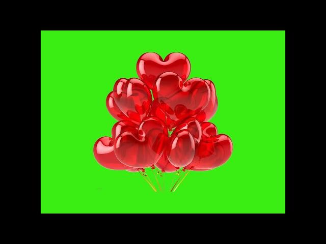 Футаж " Шары - сердечки", хромакей
