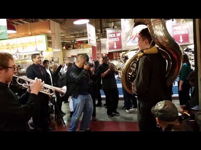 Philadelphia Jazz Project Pop Up Concert at Reading Terminal Market w/ Polished Brass