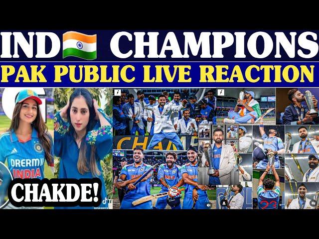 IND WON CHAMPIONS TROPHY | PAK PUBLIC LIVE REACTION | IND BEAT NZ IN FINAL