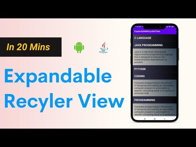 Expandable recyclerview in android studio | How to create expandable recyclerview