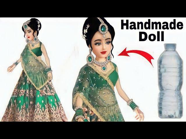 How To Make Doll At Home | DIY Bottle Doll | Barbie Doll | Indian Doll Dress | Barbie Crafts Ideas