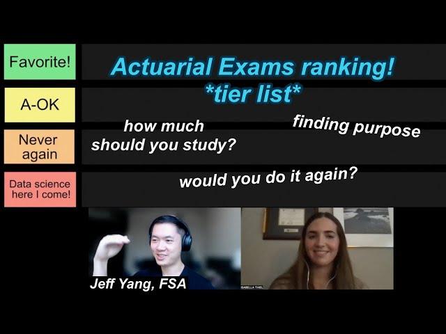 ranking all of the ACTUARIAL EXAMS with Jeff Yang (FSA), Actuary & Entrepreneur