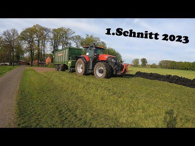 #vlog61  Erster Schnitt2023 mit Fendt724 + Krone EasyCut320cv und Case Optum270 + Bergmann Ladewagen