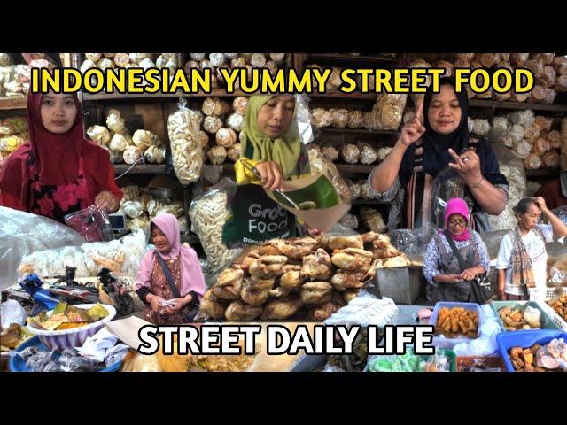 INDONESIAN YUMMY STREET FOOD TODAY  - SNACKS, FRIED CHICKEN, CRACKERS, MARKET FOOD