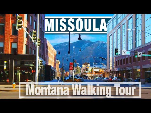 Missoula Montana Downtown Virtual Walking Tour - 4K - City Walks - Virtual Walks for Treadmill