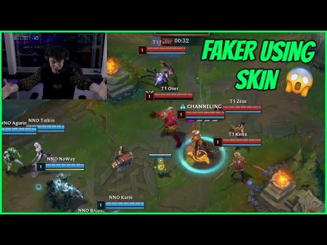 ALL Of T1 Using T1 World Skins (Rare Footage Of Faker Using A Skin)