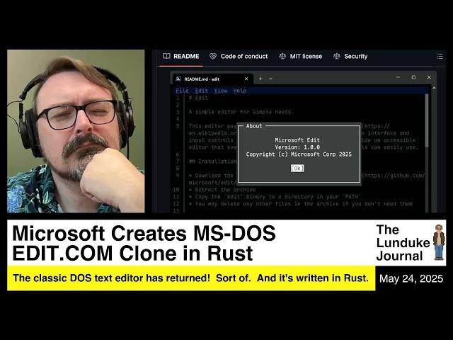 Microsoft Creates MS-DOS EDIT.COM Clone in Rust