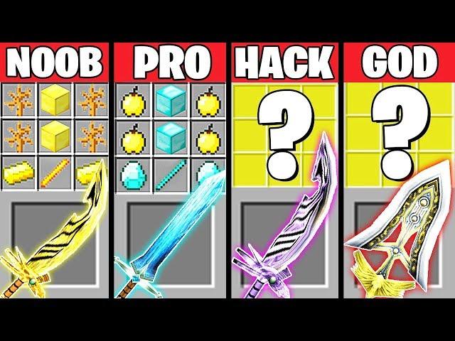 Minecraft Battle: ABILITY SWORD CRAFTING CHALLENGE - NOOB vs PRO vs HACKER vs GOD ~ Animation