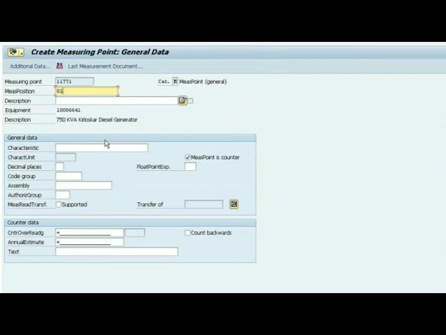 HOW TO CREATE MEASURING POINTS, COUNTERS & MEASUREMENT DOCUMENTS COMPLETE( SAP PM MODULE TUTORIAL)