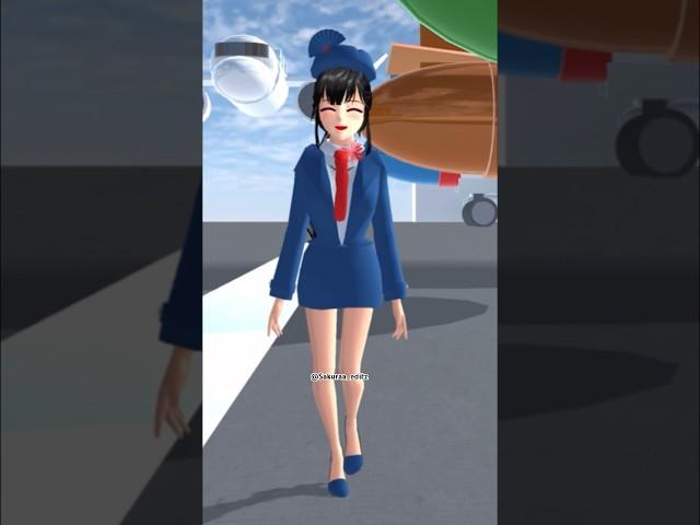 WOW AIR HOSTESS️ RINA TUTORIAL #trending #airhostessdress #airhostess #sakuraschoolsimulator #viral