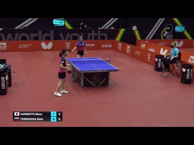 Japan Harimoto Miwa vs Terekhova Zlata Russia U15 girls team international open 2021