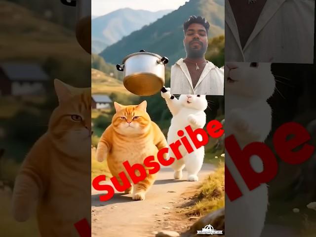 Rabbit and cat funny video #3danimation #funny #cat #animallife #rabbit #pets #catvideos