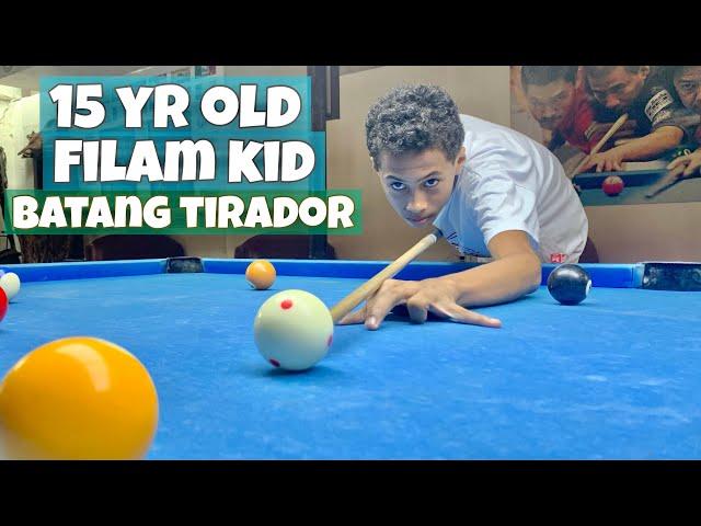 15 Year Old Filipino Black American Kid is Good at Playing Pool | Constantine Jennings