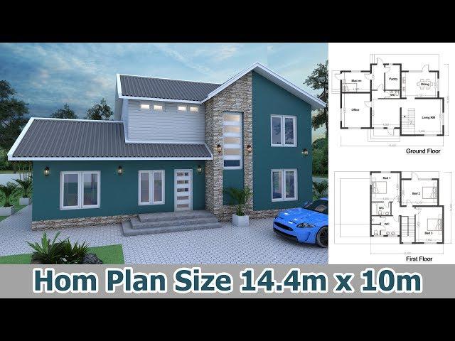 SketchUp Home Design Plan Size 14m4 x 10m